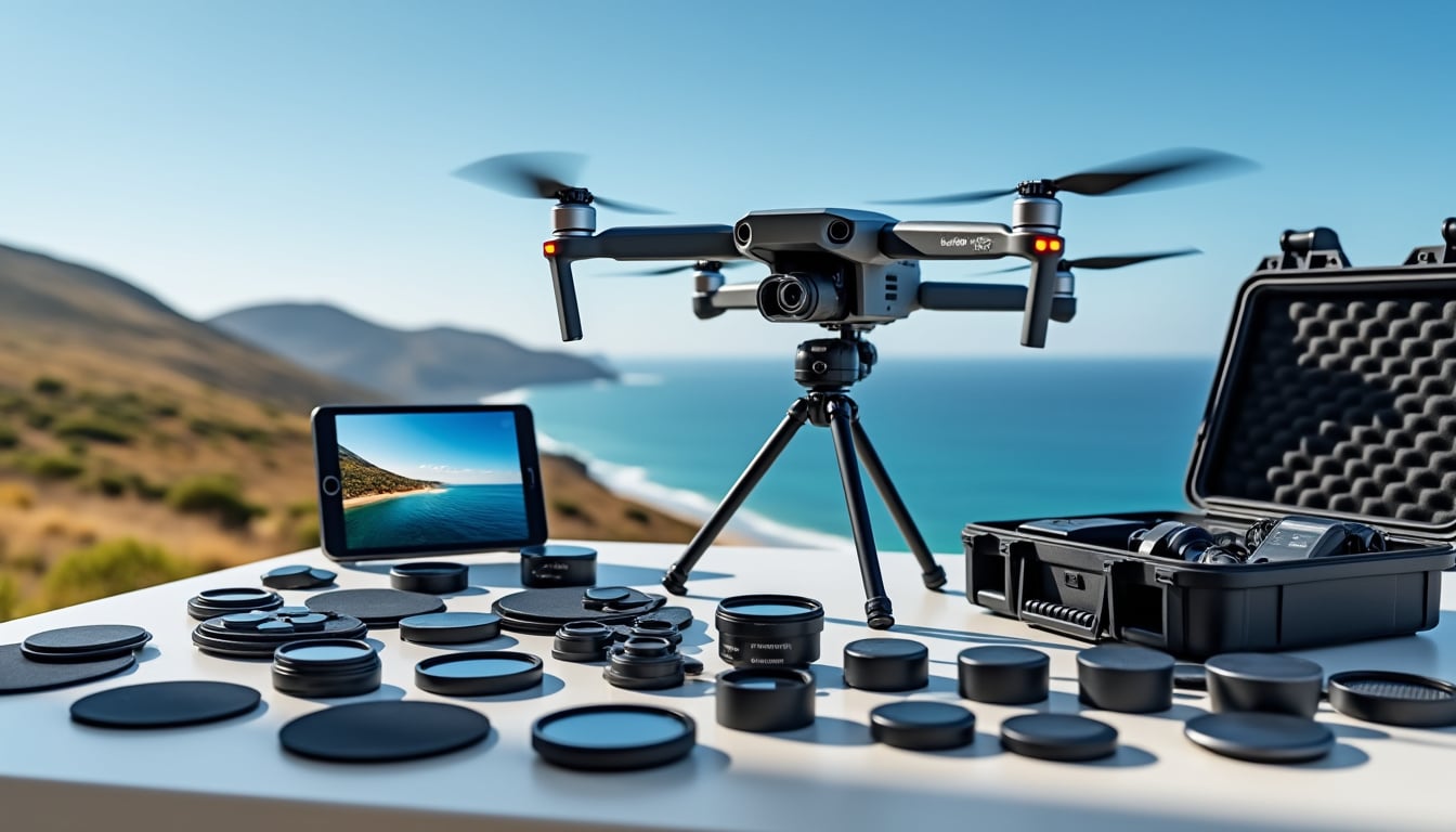 découvrez notre sélection de matériel et accessoires pour optimiser la prise de vue avec votre drone : filtres, batteries, stabilisateurs, housses de transport et bien plus pour des images aériennes de qualité professionnelle.