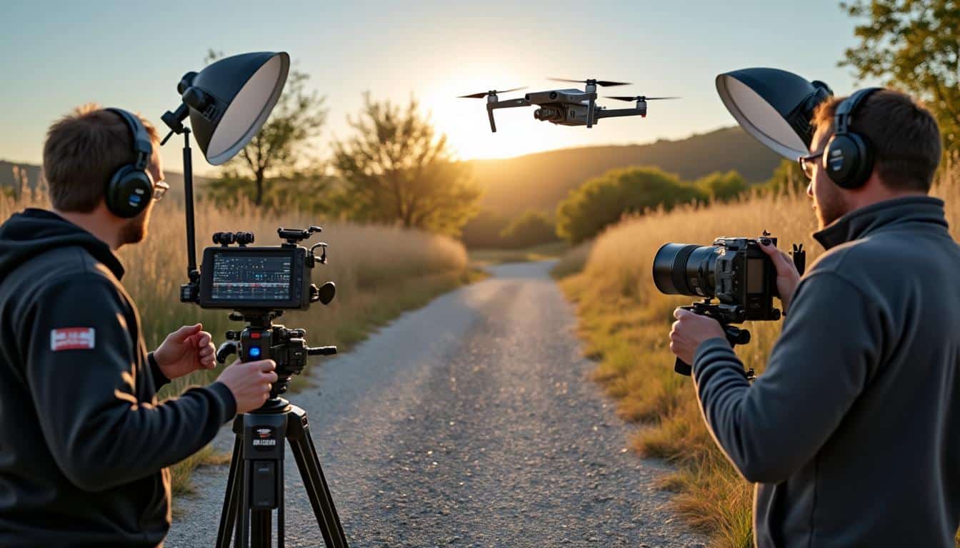 apprenez à maîtriser la gestion du son et de la lumière lors d’un tournage avec drone pour des vidéos aériennes de qualité professionnelle.