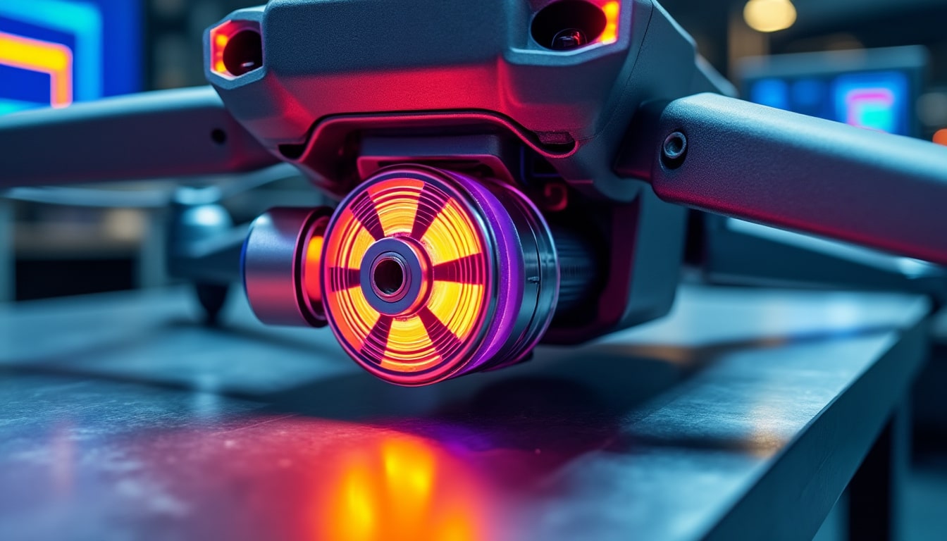 évaluez la fiabilité mécanique des moteurs de drone grâce à la mesure thermique effectuée après 30 minutes de vol, assurant des tests précis et fiables.