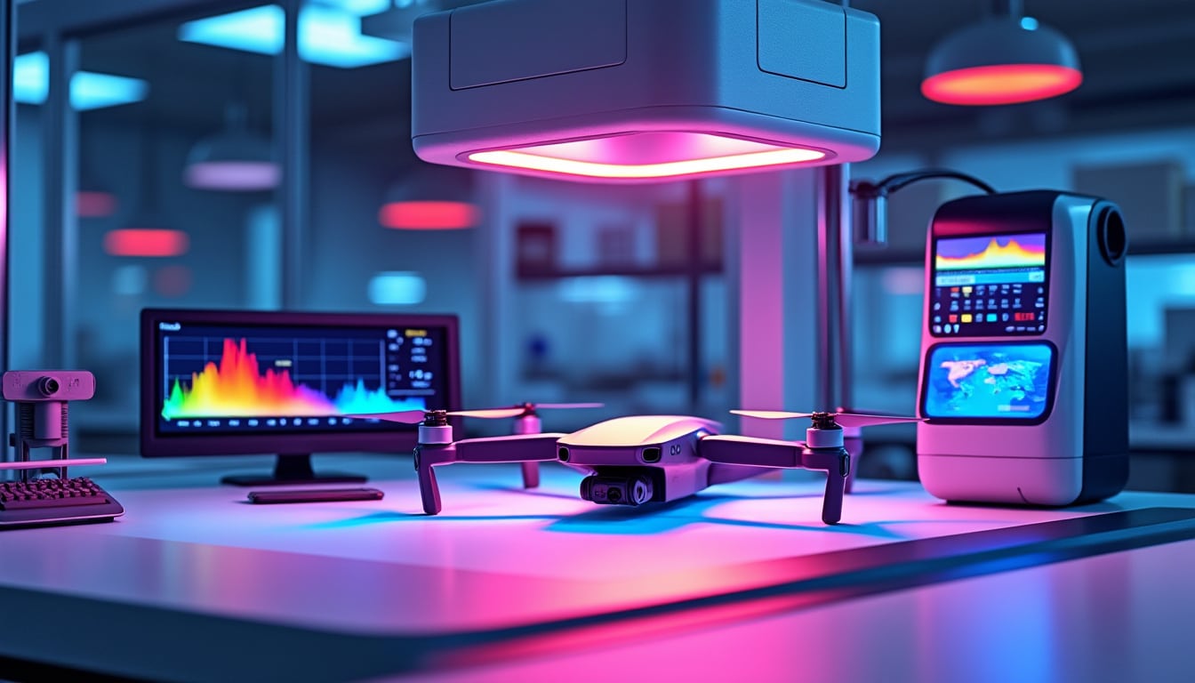 découvrez comment l'analyse spectrométrique des couleurs restituées confirme la fidélité colorimétrique des tests réalisés par drone pour des résultats précis et fiables.