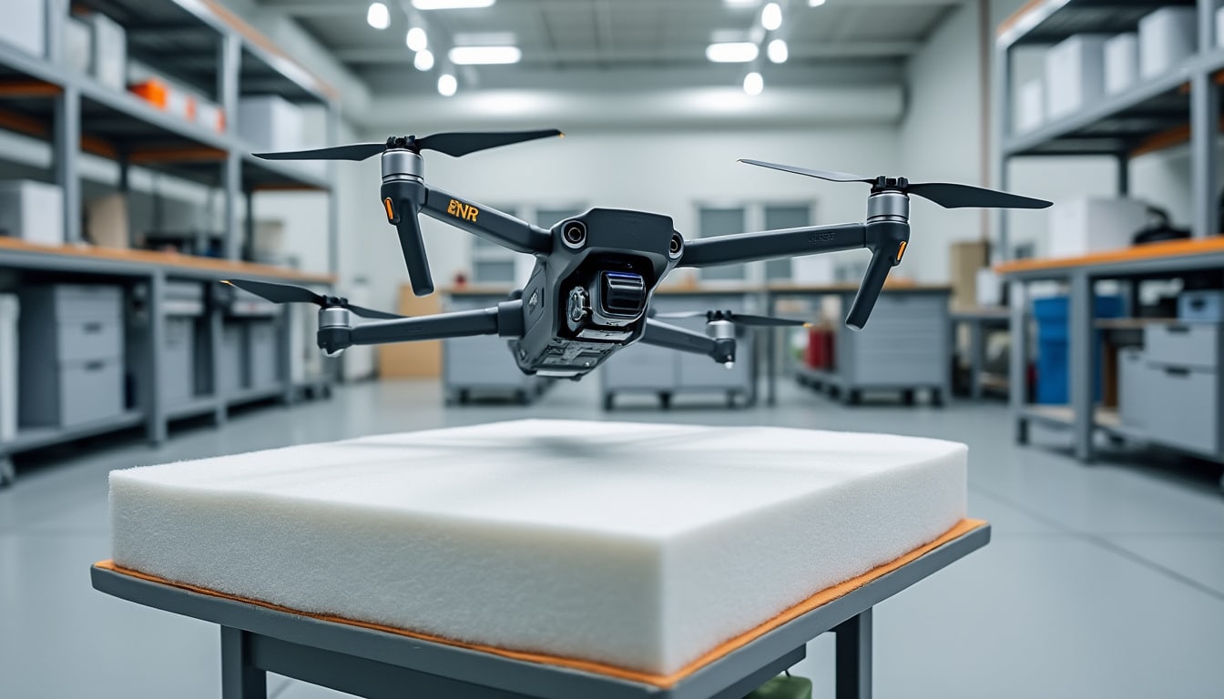 découvrez comment un crash test contrôlé sur une structure souple permet d'évaluer la fragilité des hélices lors des essais de drones, garantissant ainsi leur sécurité et performance.