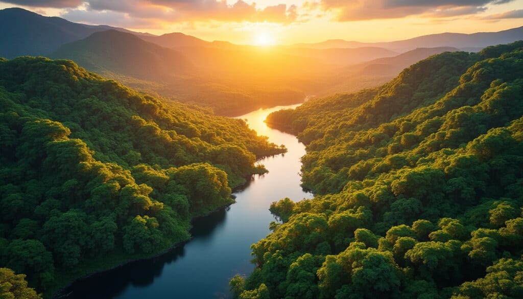 découvrez comment choisir l'heure dorée pour vos prises de vue aériennes paysagères afin de saturer naturellement les couleurs et sublimer vos images.