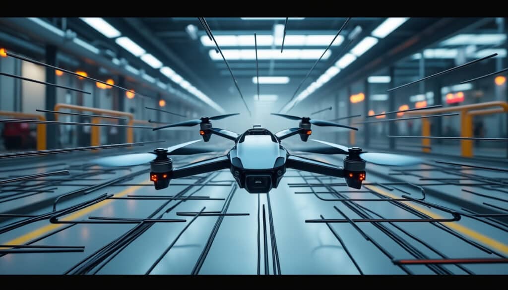 découvrez comment la présence d'obstacles fins, tels que des câbles, complique les tests de drones et les méthodes pour surmonter ces défis techniques.