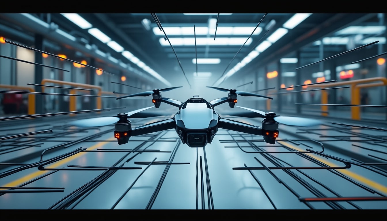 découvrez comment la présence d'obstacles fins, tels que des câbles, complique les tests de drones et les méthodes pour surmonter ces défis techniques.